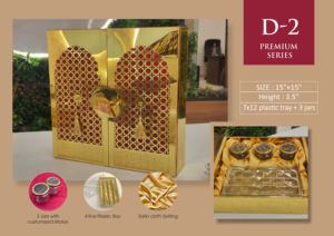 Cajas de regalo hechas a mano, caja de regalo premium de 15x15 pulgadas con 3 frascos, bandeja de plástico, forro de tela satinada, diseño tradicional - Product Image 4