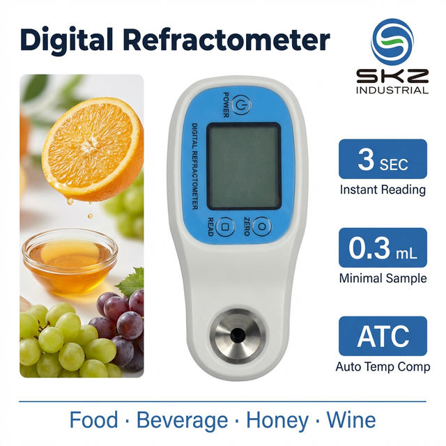 SKZ1019 Digital Brix Meter 185g Lightweight Compact 3s Reading for Fruit Juice Sugar Honey Concentration Test