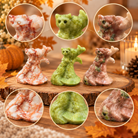 Figurine de chat en cristal sculpté, mignonne, faite à la main, décoration animale en pierre pour la maison, le bureau, collection ou cadeau