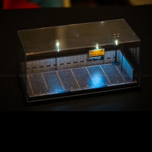 1/64 Sechs Parkplätze Garage Tiefgarage Parkplatz Auto Modell Licht Vitrine Box Auto Modell Szene Garage - Product Image 3