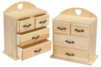 Boîte en bois inachevée avec mini tiroir à bijoux, boîte de rangement en bois pour projets de bricolage pour les amateurs d'artisanat
