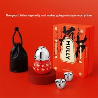 Bouilloire de voyage MULLY en acier inoxydable 160 ml, motif cheval unisexe, infuseur à thé portable, sans poignée, avec couvercle, pour le Nouvel An
