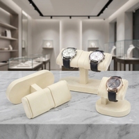 Présentoir de Luxe pour Montres et Bracelets Noir, Support de Montre pour Homme en Cuir Suédé et Métal