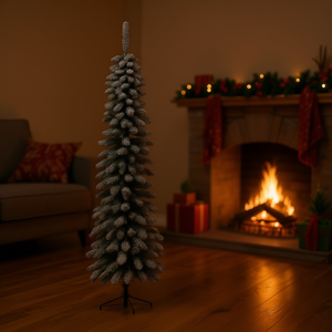 Sapin de Noël Artificiel Festif de 1,80 m avec Lumières LED Blanc Chaud, Base Stable, Installation Facile, Décoration Intérieure - Product Image 2