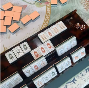 <span class=keywords><strong>Oh</strong></span> <span class=keywords><strong>My</strong></span> Mahjong Tiles - Juego de Mahjong Moderno y Portátil con Diseño de Loto Blanco, 4 Capas de Acrílico, Lujoso y Ecológico, Entretenimiento Nocturno para Chicas - Product Image 3