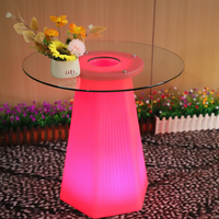 Ensemble table et chaises de bar en plastique blanc de luxe, design moderne, télécommande RGB, changement de couleur, batterie rechargeable, LED.