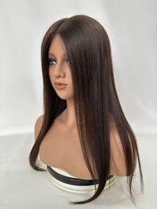 Toupet con Base in Seta di Capelli Umani Vergini, Pronto per la Spedizione, Lisci o Ondulati, con Partizione a Destra per Donne con Capelli Diradati - Product Image 5