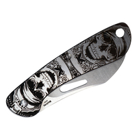 Couteau de poche tactique EDC pliable MecArmy EK3R en acier inoxydable, lame de précision mini, argent, acier Sandvik 12C27, antidérapant