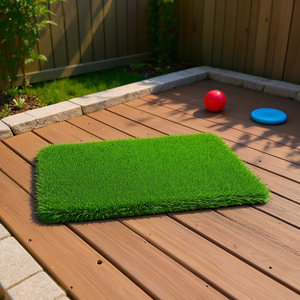 Césped Artificial Verde para Perros de 3 Pies x 16 Pies, Tapete para Mascotas con Orificios de Drenaje, Césped de Polietileno Impermeable con Pelo de 10 mm - Product Image 2