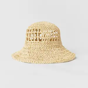 New Style Bucket Hat Straw Woven Hat Bester Preis Custom Adult Children Paper Recycled Großhandel made in Vietnam