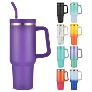 Vaso Térmico de Acero Inoxidable con Aislamiento al Vacío para Sublimación, <span class=keywords><strong>Taza</strong></span> de Café de Viaje de 40oz con Asa, Venta al por Mayor - Product Image 3