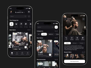 Développement d'applications mobiles personnalisées pour salons de coiffure avec réservation rapide, support en temps réel, Internet pour MAC Linux pour modèle de stock M9 - Product Image 2