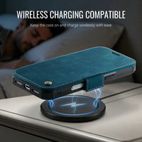 Étui CaseMe rétro vintage bleu pour iPhone 18 Pro Max avec fonction portefeuille