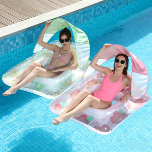 Lit flottant gonflable pour piscine, chaise longue aquatique pour hommes et femmes, en PVC épaissi, modèle LOL-1-YL-CF, Chine - Product Image 1