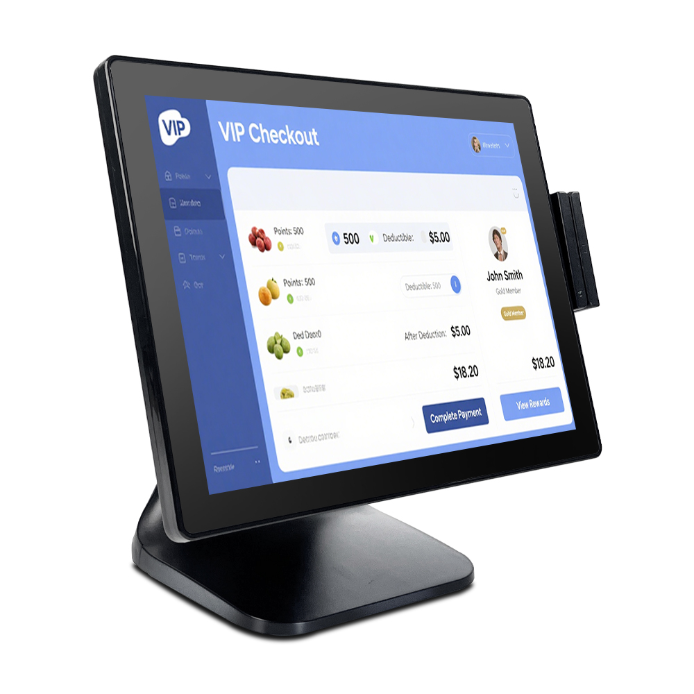 Customizable 15-Inch Dual Screen POS System Factory-Supplied Cash Register with Card Reader and Touch Screen Terminal