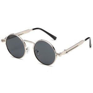 Gafas de Sol Redondas Estilo Steampunk, Protección UV400, Unisex, Retro, con Bisagras de Resorte y Marco Metálico, Nueva Moda - Product Image 3
