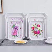 Plateaux rectangulaires en mélamine pour événements, maison, hôtel, restaurant