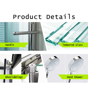 <span class=keywords><strong>Porte</strong></span> <span class=keywords><strong>de</strong></span> <span class=keywords><strong>douche</strong></span> à charnières transfrontalières Oumeiga, en aluminium noir, <span class=keywords><strong>porte</strong></span> plate, cloison en verre pour salle <span class=keywords><strong>de</strong></span> bain - Product Image 4