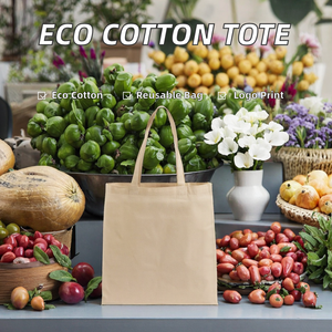 Wholesale <b>Medium</b> 100% Cotton Canvas <b>Tote</b> <b>Bag</b> Reusable Eco-Friendly Shoulder Shopping <b>Bag</b> Custom Printed Logo Letter Pattern Pull - Product Image 2