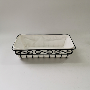 Utensili <span class=keywords><strong>da</strong></span> cucina per ristoranti dell'hotel cestino per la lievitazione del pane in metallo nero cestino portaoggetti in tessuto <span class=keywords><strong>da</strong></span> tavolo fatto a mano - Product Image 5