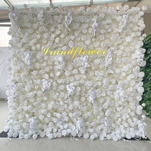 Fabbrica di alta qualità moderna fiori artificiali decorazioni tutti <span class=keywords><strong>bianco</strong></span> muro di fiori 8ft X 8ft per decorazioni di nozze - Product Image 1