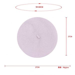 Boina de Lana con Logotipo Personalizado de Fábrica, Gorra Francesa Bordada de Color Sólido para Mujer - Product Image 2