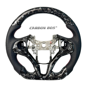 Volante Deportivo de Fibra de Carbono Forjado en Oferta, Empuñadura de Cuero Perforado para <span class=keywords><strong>Honda</strong></span> Fit de Tercera Generación y HRV - Product Image 1