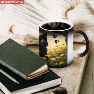 Frosted Black 11oz <b>Ceramic</b> Mug Sublimation Blank Heat Sensitive <b>Cup</b> For Custom Design Printing - Product Image 3