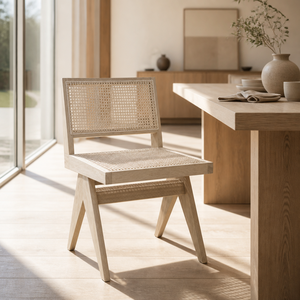 Silla <span class=keywords><strong>de</strong></span> Comedor <span class=keywords><strong>de</strong></span> Madera Maciza con Ratán, Estilo Moderno <span class=keywords><strong>de</strong></span> Mediados <span class=keywords><strong>de</strong></span> Siglo, Chandigarh, Patas en V Invertidas, Sin Brazos, Silla <span class=keywords><strong>de</strong></span> Acento para Restaurante - Product Image 5