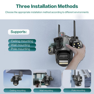 Cámara PTZ WiFi ICSEE de 9MP con Triple Lente, Sistema de Seguridad para Exteriores, Visión Nocturna 1080P, Intercomunicador de Voz, Compatible con Tarjeta de Memoria - Product Image 2