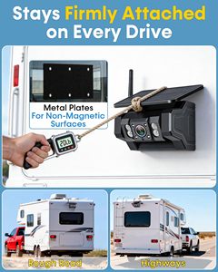 Caméra de recul solaire sans fil magnétique double 1080P vision nocturne avec moniteur 7 pouces antichoc installation facile Plug and Play pour camping-car et <span class=keywords><strong>remorque</strong></span> - Product Image 2