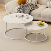 Tables basses gigognes de style influenceur, modernes et minimalistes, pour salon, ensemble compact pour petits espaces, table de luxe léger