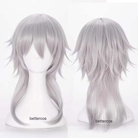 Perruque longue en fibre résistante à la chaleur argentée pour homme, inspirée du personnage Tsurumaru Kuninaga du jeu Sword Dance, AOKG-205