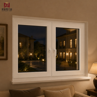 Ventana Abatible de PVC de Primera Calidad, Alto Rendimiento, Multicámara, Ahorro de Energía, Resistente a Huracanes, Insonorizada