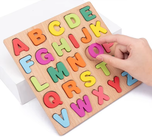 Rompecabezas de Madera al por Mayor para Niños, Letras Mayúsculas <span class=keywords><strong>y</strong></span> Números, Tablero de Aprendizaje, Bloques de Construcción Educativos para Niños de 2 a 7 Años - Product Image 3