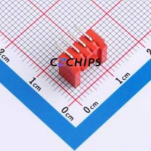 WAFER-HY2.0-4PWZ-R62 Wire-to-Board Pin Header Bent Lead Through Hole,P=2mm Connector 1x4P 2mm Right Angle Insert HY - Product Image 2