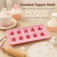 Moule en silicone de qualité alimentaire en forme d'étoile pour garniture de gâteau, accent en sucre, décoration de fête, présentation de friandises, résistant à la chaleur