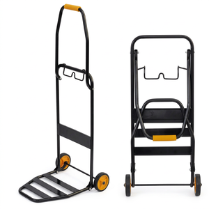 Carrito de Plataforma Plegable de Aleación de Aluminio de Dos Ruedas para Almacenamiento en Almacenes y Transporte de Herramientas, Color Amarillo - Product Image 1