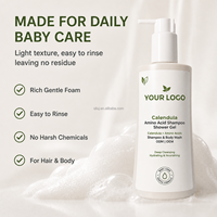 SILU Tear Free Calendula Champú y Gel de Baño para Bebés 2 en 1 Limpiador Suave Hipoalergénico Para Recién Nacidos