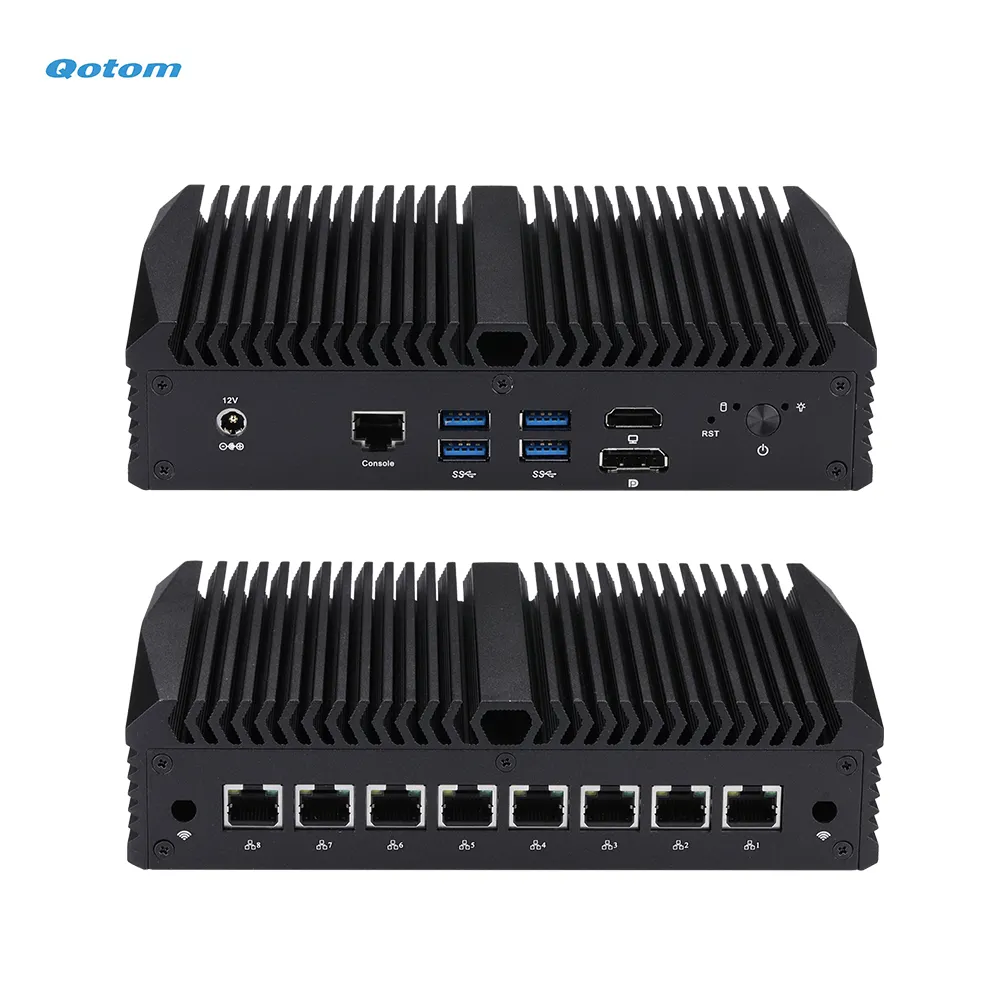 8 LAN Mini PC Com 8th/ 10th Gen Intel Celeron Core i3 i5 i7 Processo 8x I225V 2.5G LAN Firewall Router