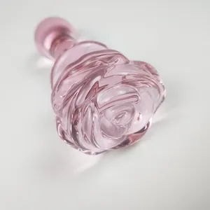 Sex toy rose de haute qualité à bricoler soi-même sex toy plug anal gode en verre sex toy plug anal pour adulte masturbation anale