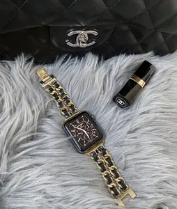 רצועת שעון שרשרת ג'ינס אופנה COOLYEP סגסוגת אבץ מתכת קסם רצועת שעון חכם אפל רצועות שעון לשעון אפל SE 7 6 5