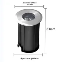 1W Mini projecteur à LED en acier inoxydable IP65 étanche 3500K blanc chaud pour l'extérieur, sous-marin, jardin intégré