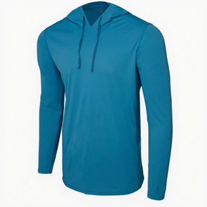 Wholesale Customizable Mosaic Mesh Side Panels Quick Dry UPF 50+ New Men's Long Sleeve Fishing Wear Fishing Shirt Hoodie - Product Image 1
