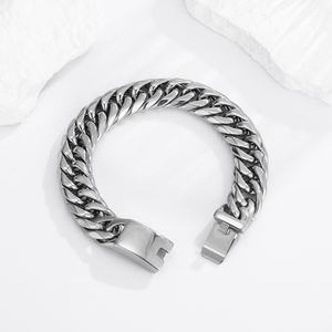 Joyería para Hombre, Brazalete de Acero Inoxidable, Brazalete de Eslabones Cubanos, Brazalete Grueso, Joyería de Acero Inoxidable Duradera y Elegante - Product Image 3