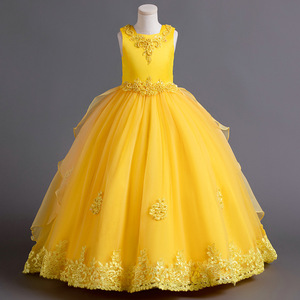 MQATZ Abito da Principessa per Bambine, Vestito Formale da Cerimonia, Stile Soffice e Fiabesco, Abito da Festa con Fiori per Bambine di <span class=keywords><strong>10</strong></span> Anni - Product Image 5