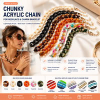Chaîne en résine acrylique épaisse personnalisée pour la fabrication de colliers et bracelets, chaîne en plastique légère et colorée pour bijoux