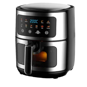 <span class=keywords><strong>Friteuse</strong></span> à air carrée moderne en acier inoxydable, capacité 5,1-6,0 L, four électrique à écran tactile, revêtement antiadhésif PTFE, usage domestique - Product Image 5