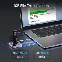 Für EC-6606 M.2 NVMe SATA SSD Dock 10Gbps USB3.2 Gen2 Dual-Protokoll 2230/2242/2280/22110 8TB Aluminiumlegierung Werkzeuglos
