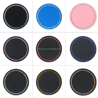 Xingyue XY-BD001 2,75 Zoll Harz-Silikon Bling Glitzer Strass Kristall Rutschfeste Auto-Getränkeuntersetzer Wasserbecher-Untersetzer Interieur-Sets